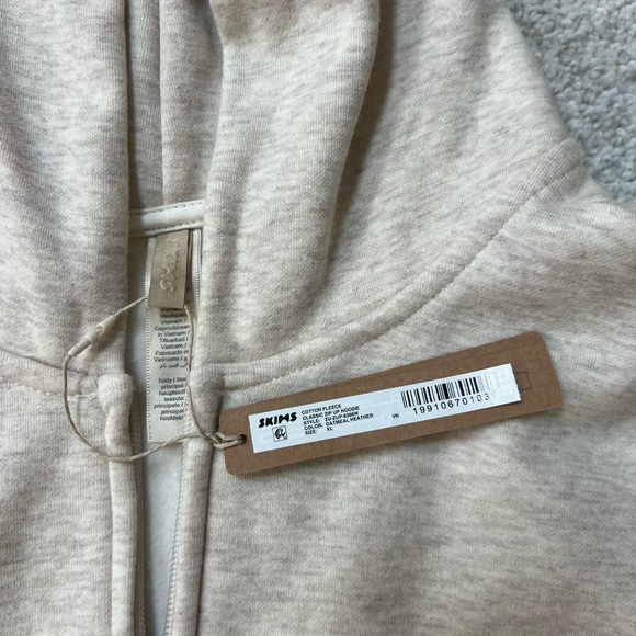 SKIMS Oatmeal HeatherZip-Up Hoodie- XL - Picture 3 of 7